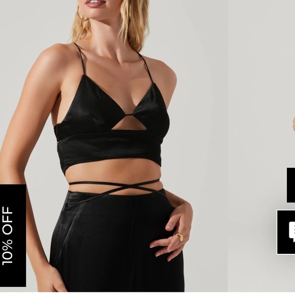 ASTR THE LABEL AMIAH SATIN TIE WAIST WIDE LEG PANTS - Picture 9 of 10